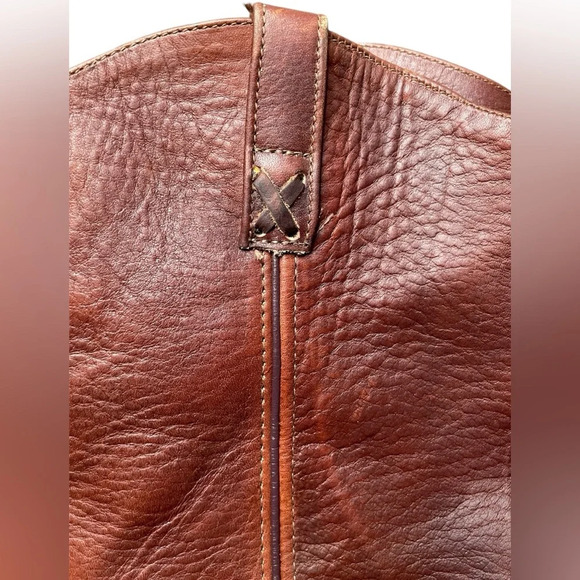 Lucchese Sport Vintage Roper Boots Brown Men’s 9.5 EE Leather Cowboy Western - Picture 3 of 13